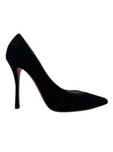 Scarpin Christian Louboutin Decoltish 100 Veludo Preto CNYB5