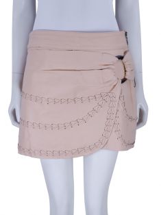 Shorts Saia Lolitta Couro Nude - ICO21 Original | Etiqueta Única