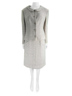 Tailleur Chanel Tweed Lã Bege - CIUK4 Original | Etiqueta Única