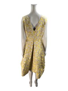 Vestido Carolina Herrera Bordado Amarelo - CWHD2 Original | Etiqueta nica