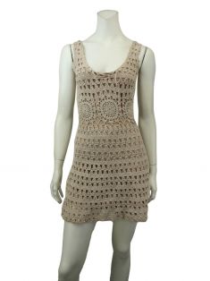 Vestido Lolitta Crochê Nude - AOD74 Original | Etiqueta Única