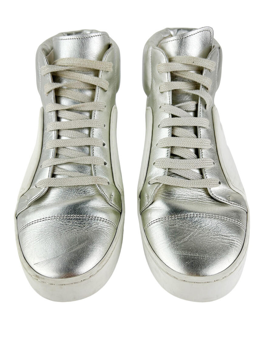 CC CANO ALTO SNEAKER IN WHITE WOOL TWEED AND RUBBER