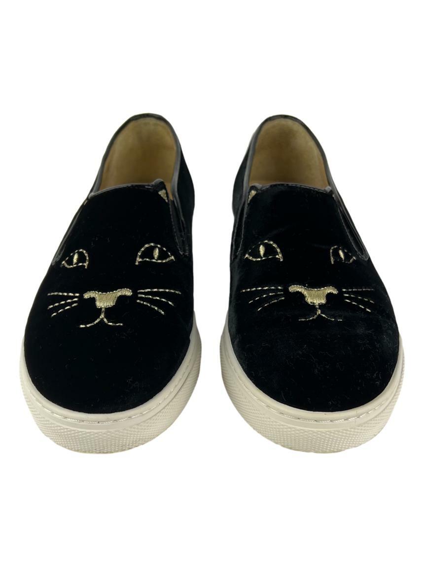 Tênis Charlotte Olympia Cool Cat Veludo Preto Original AFH345