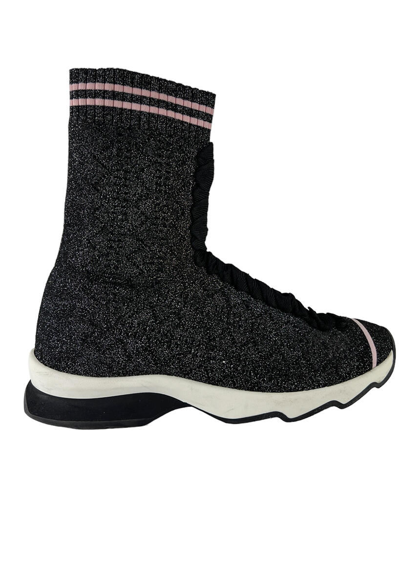 Tênis Fendi Stretch Sock Preto Original - CHTS16 | Etiqueta Única