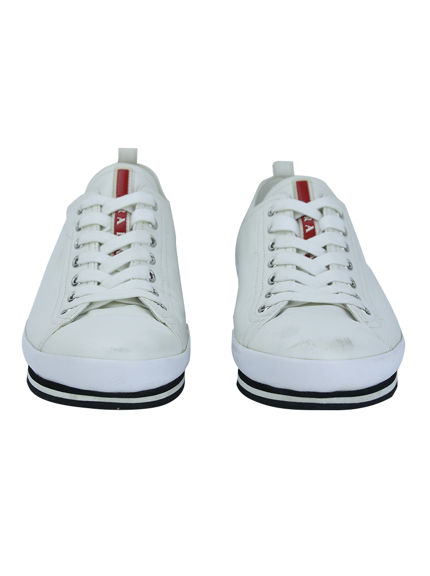 Tênis Prada Couro Branco Masculino - HDZ14 Original | Etiqueta Única