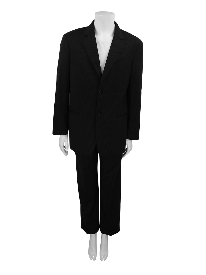 Terno Armani Collezioni Lã Risca de Giz Masculino - DZU26 Original