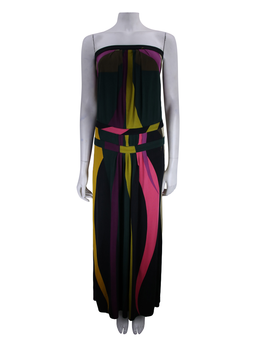 strapless open back dress The Fia Maxi Dress in Acai – Solace London main image 1
