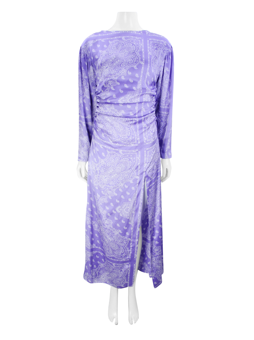 Vestido Zara Paisley Midi Roxo SS1170 Original Etiqueta Única