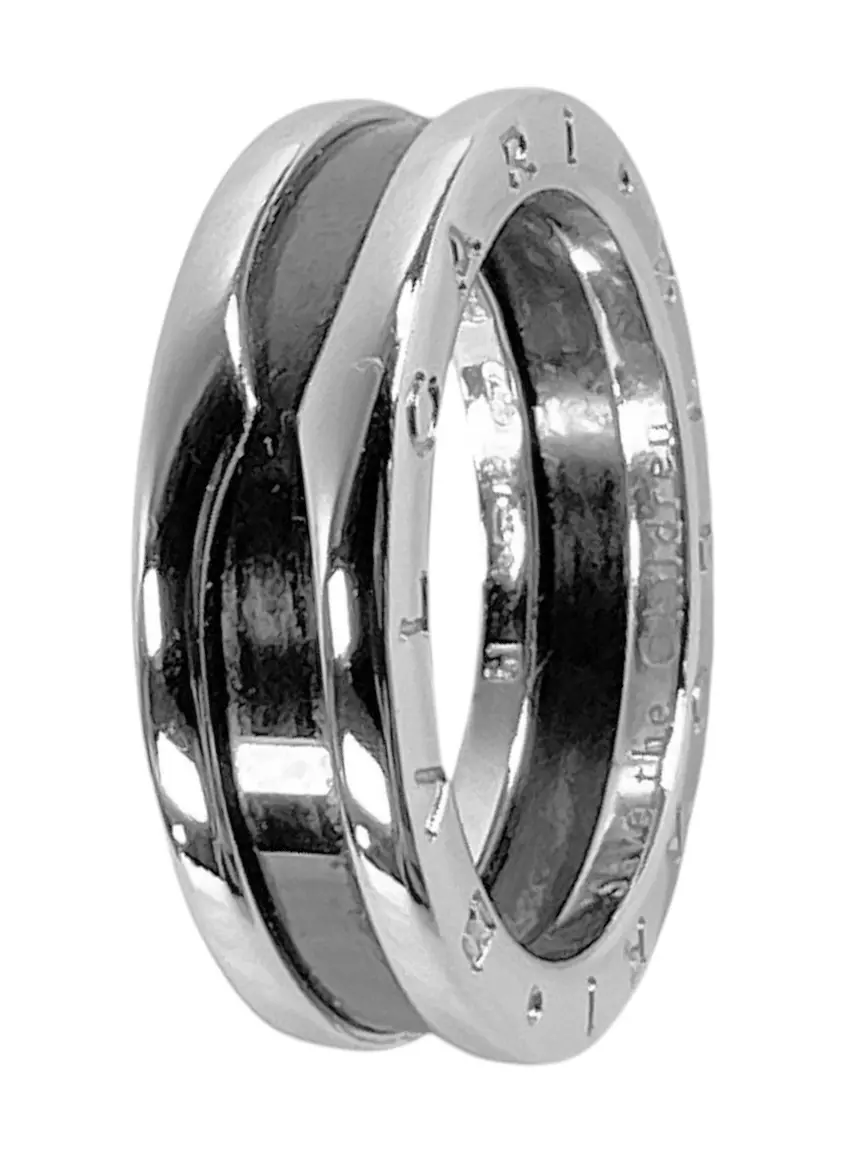 BVLGARI Save the Children リング 52号 Anel Bvlgari Save The Children One-Band Preto - CRJX2 Original