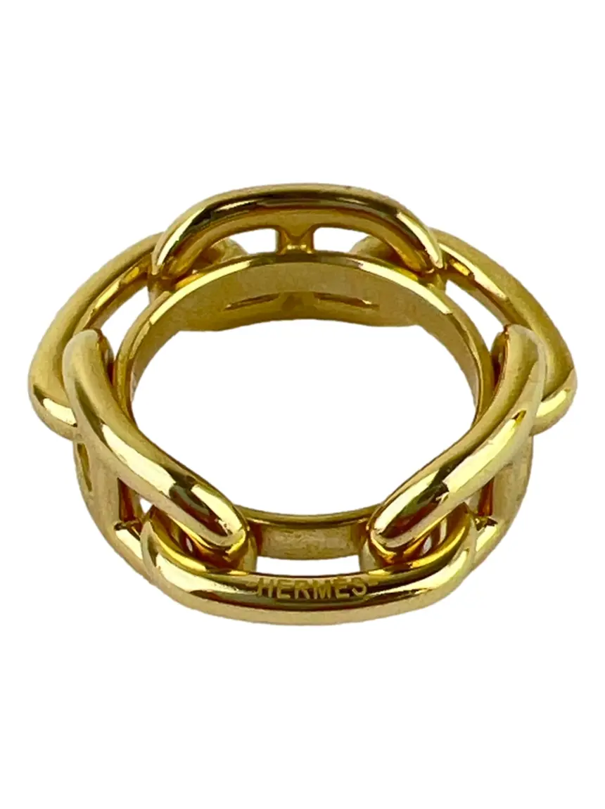 Anel de Lenço Hermès Regate 90 Dourado - CIXL2 Original | Etiqueta