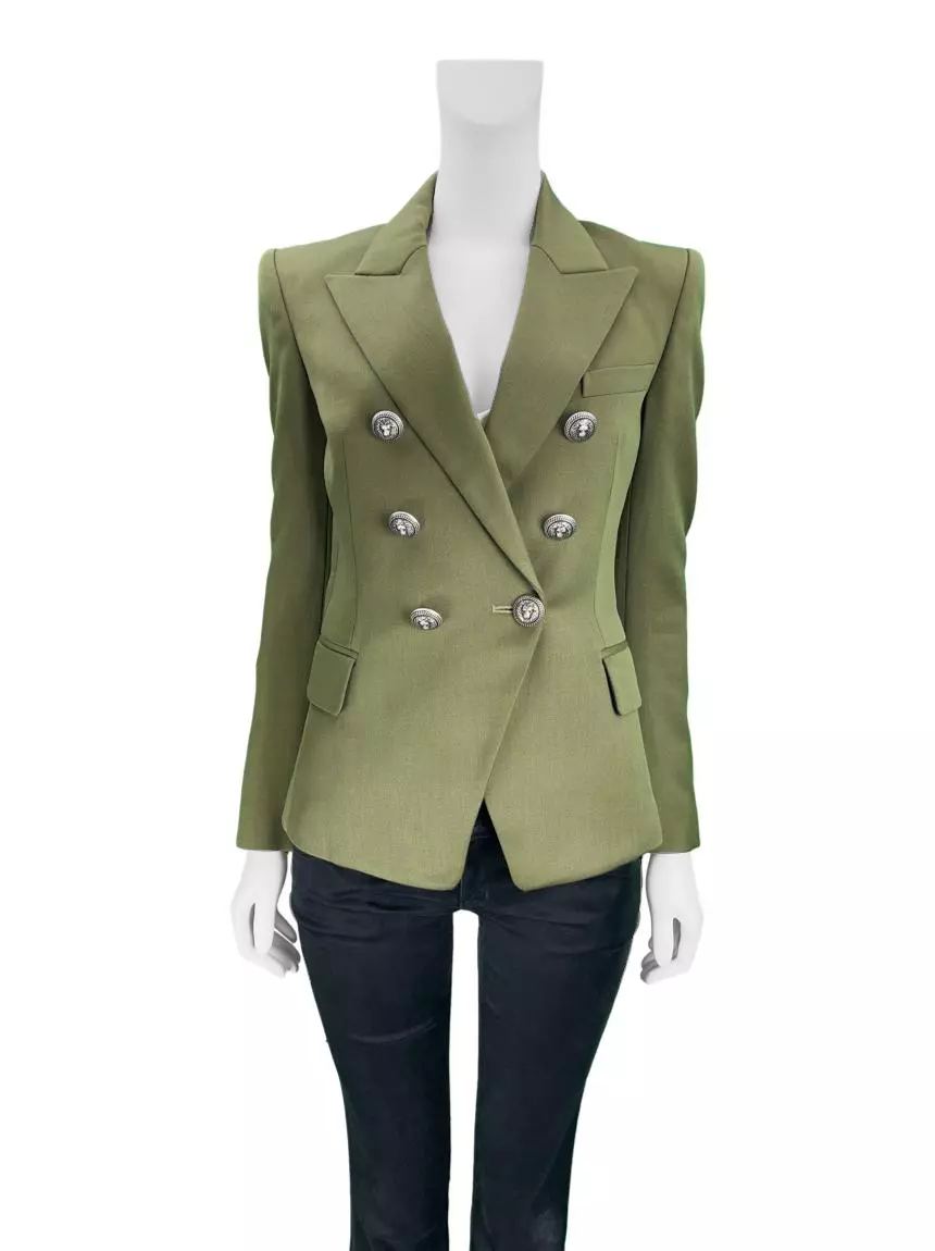 Blazer Balmain Lã Verde EB59 Original Etiqueta Única