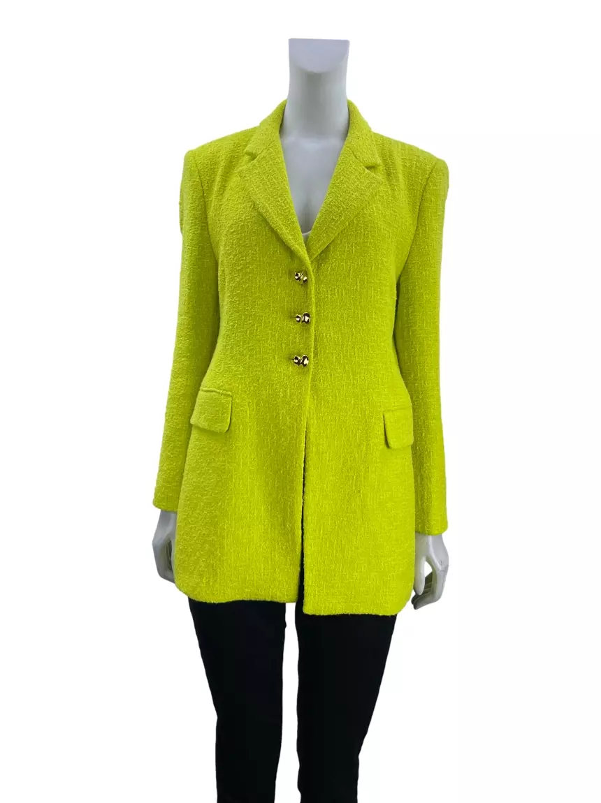 Blazer Zara Texturizado Amarelo Fluorescente NWB481 Original