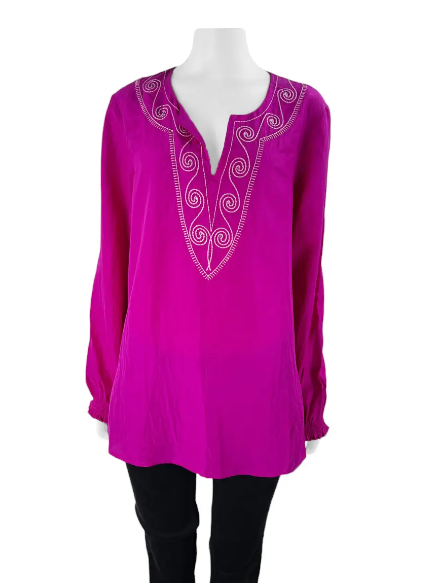 Blusa DKNY Seda Rosa CQB862 Original Etiqueta Única