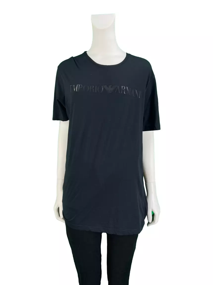 Blusa Emporio Armani Logo Preta Original HDZ371 Etiqueta nica