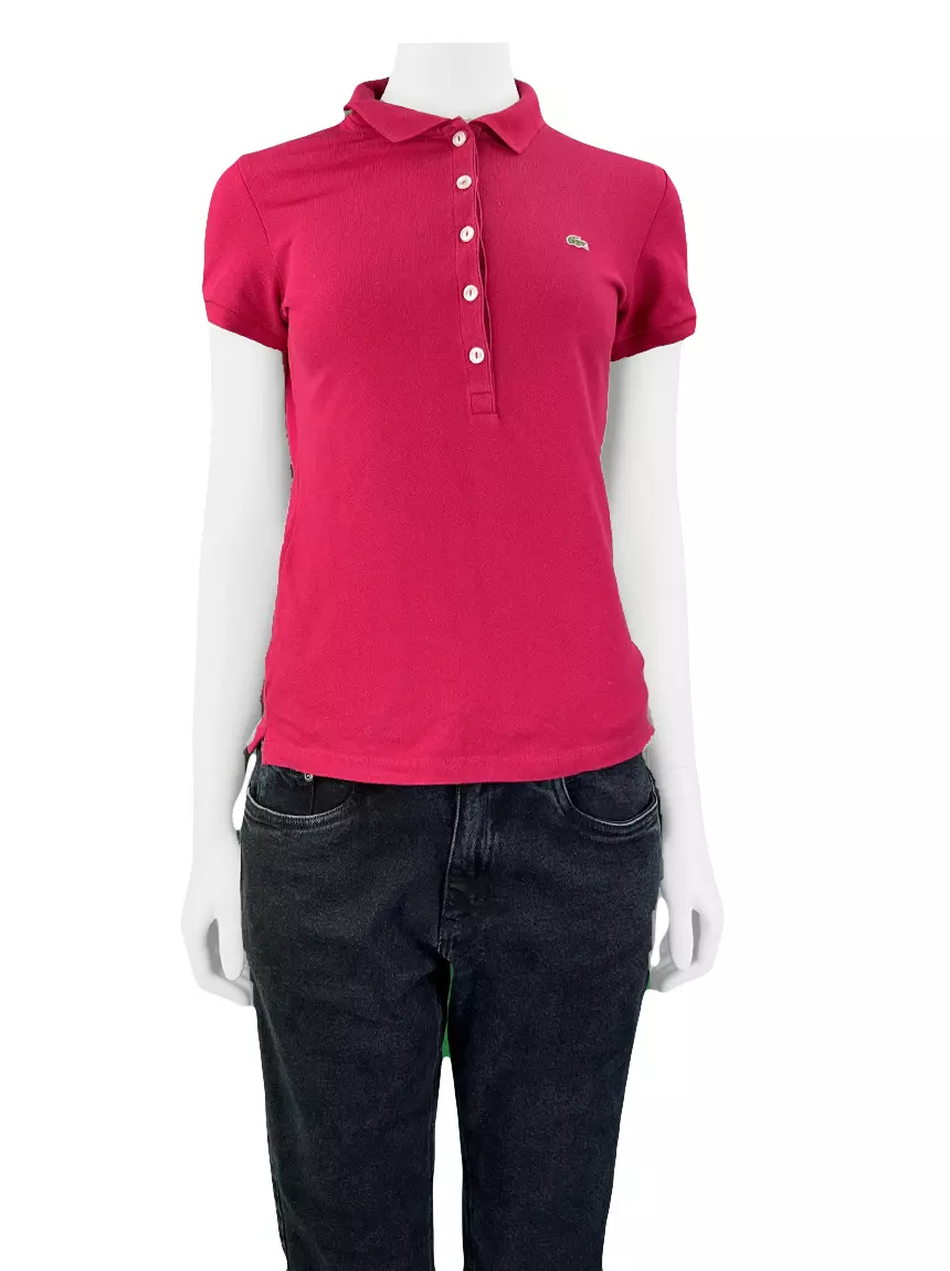 Polo lacoste femme rouge sale