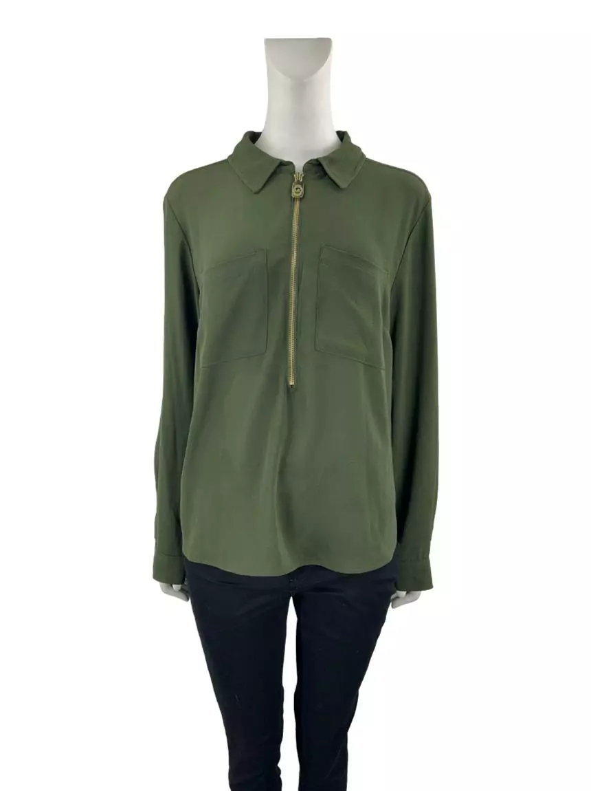 Blusa Michael Michael Kors Texturizado Verde Original PUO225