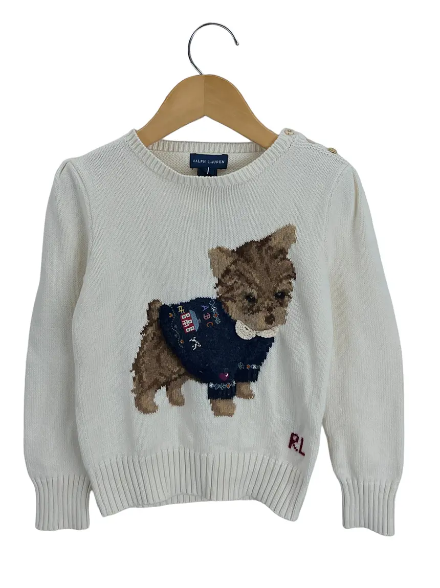 Blusa Ralph Lauren Cachorro Off-White - CHJH262 Original