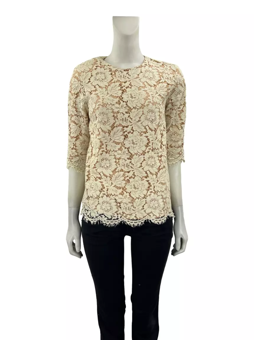 Blusa Stella Mccartney Renda Rose TDA569 Original Etiqueta Única