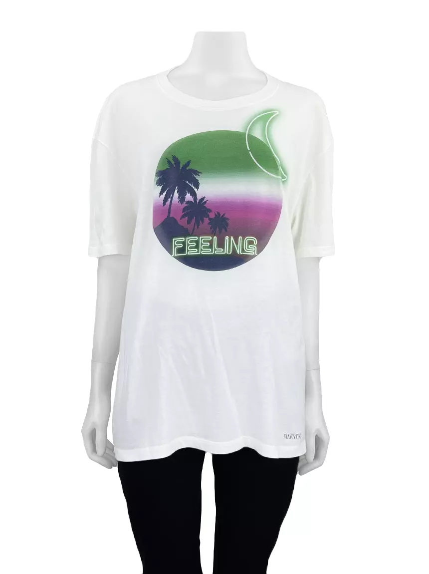 Blusa Valentino T-Shirt Feeling Branca - AFQH448 Original