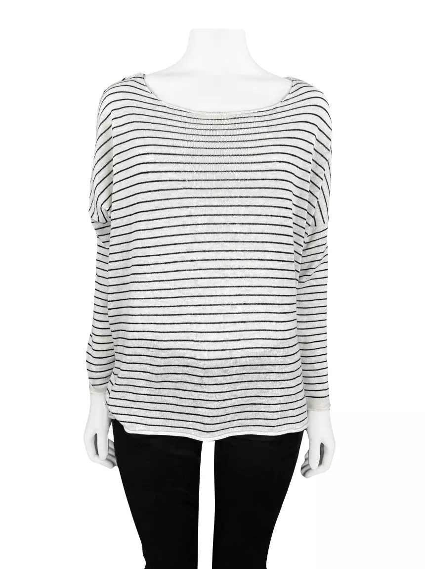 Blusa Zara Knit Listrada Bicolor Original DAM402 Etiqueta nica