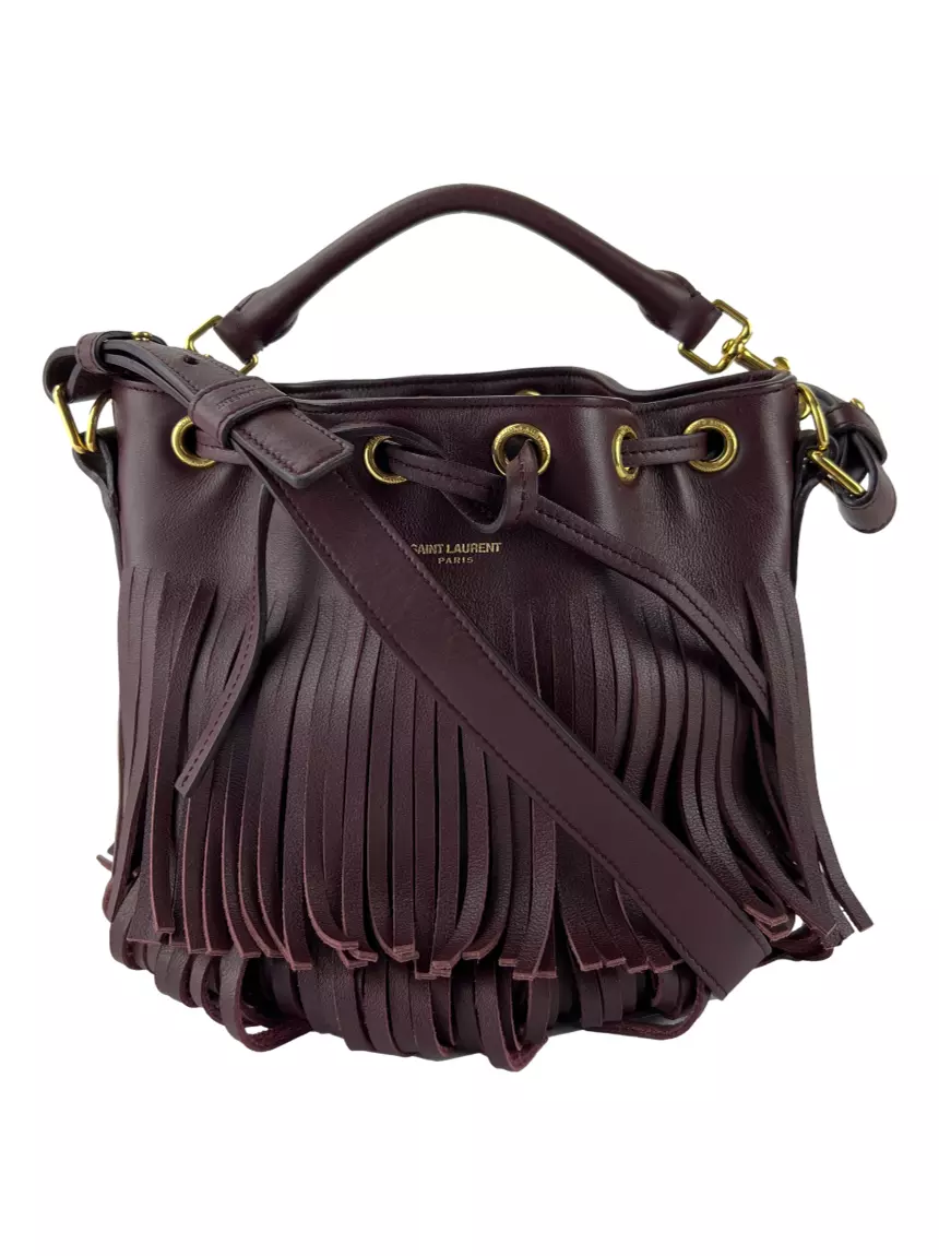 Saint laurent emmanuelle discount fringed bucket bag