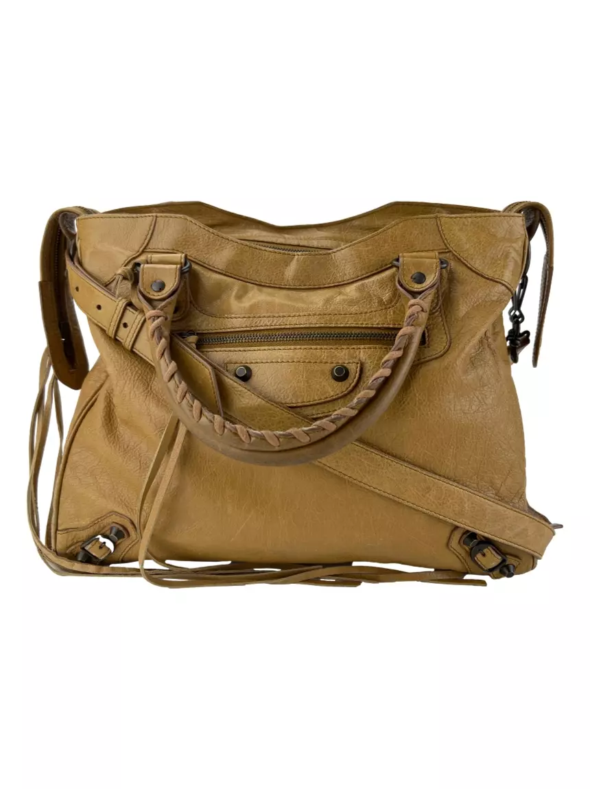 BALENCIAGAバッグ Bolsa com Alça Balenciaga Motocross Giant 12 Velo Caramelo - QJW14