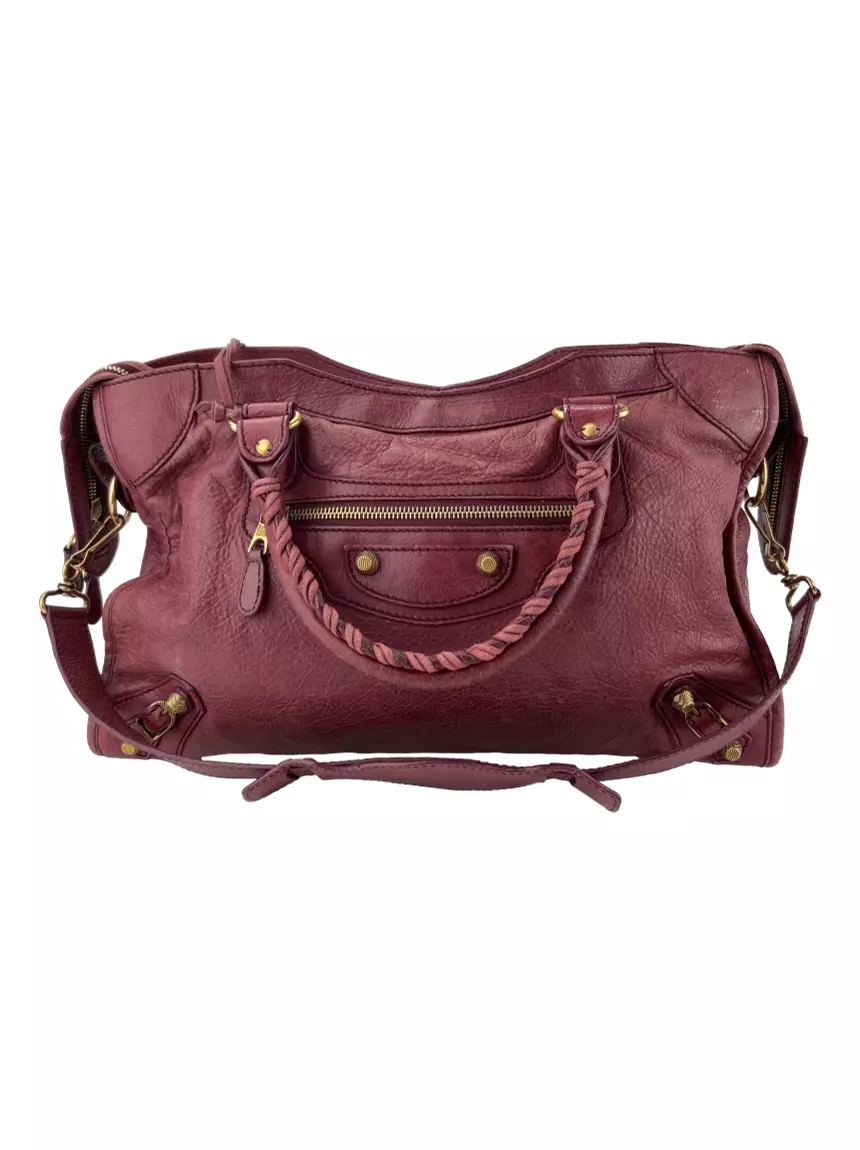 balenciaga バッグ Bolsa com Alça Balenciaga Motorcycle City Giant 12 Marsala - BJOJ1