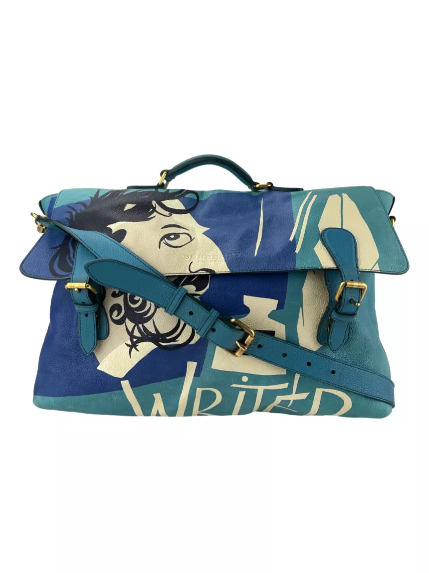 Bolsa com Alça Burberry Prorsum The Writer Tote Couro Azul - BIMG9