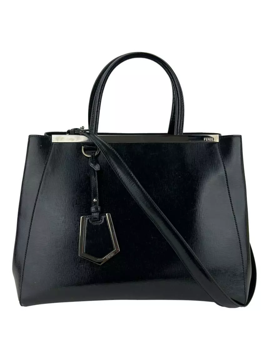 Bolsa com Alça Fendi 2Jours Verniz Preta - ZZ686 Original