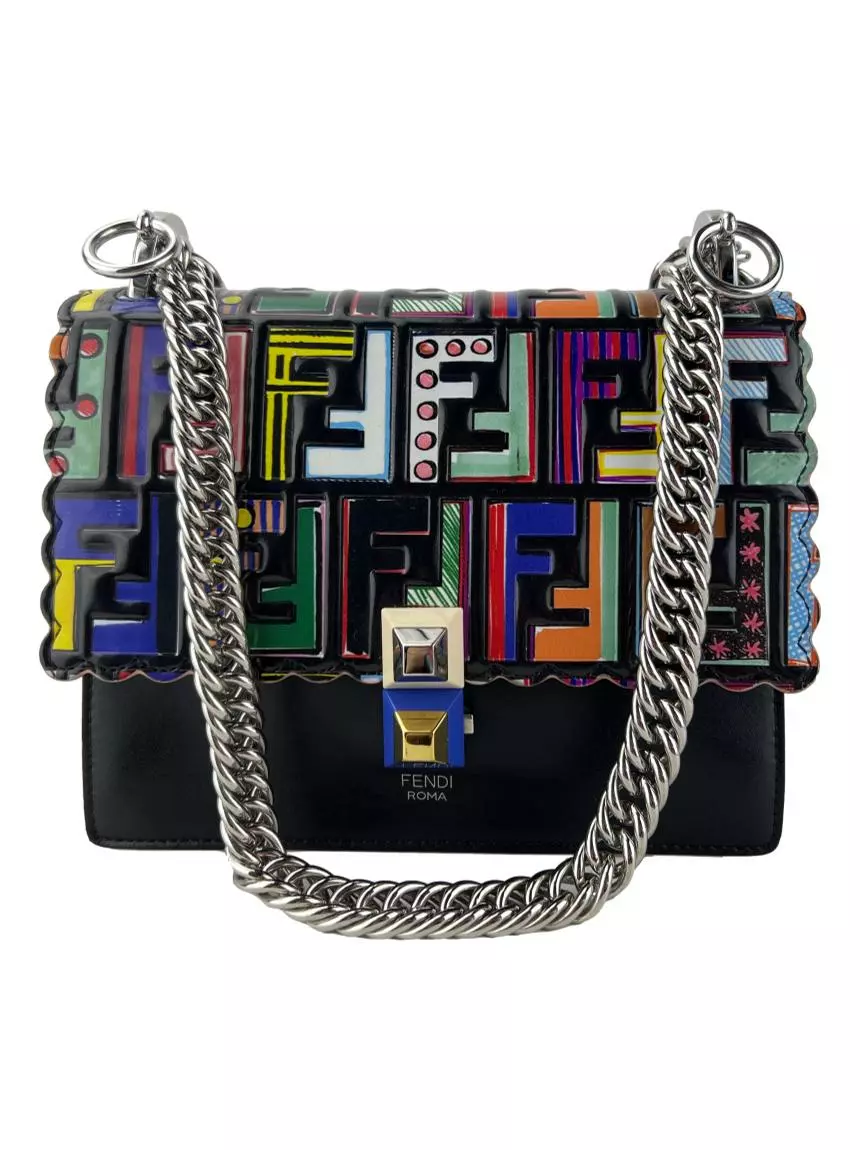 Bolsa com Alca Fendi Kan I Liberty Fun Small Multicolor Original Etiqueta Unica