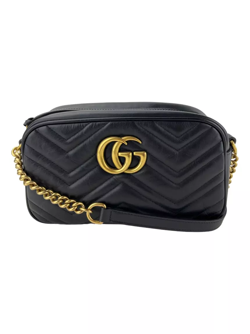 Bolsa com Alça Gucci Marmont GG Preta Original - BHSS4