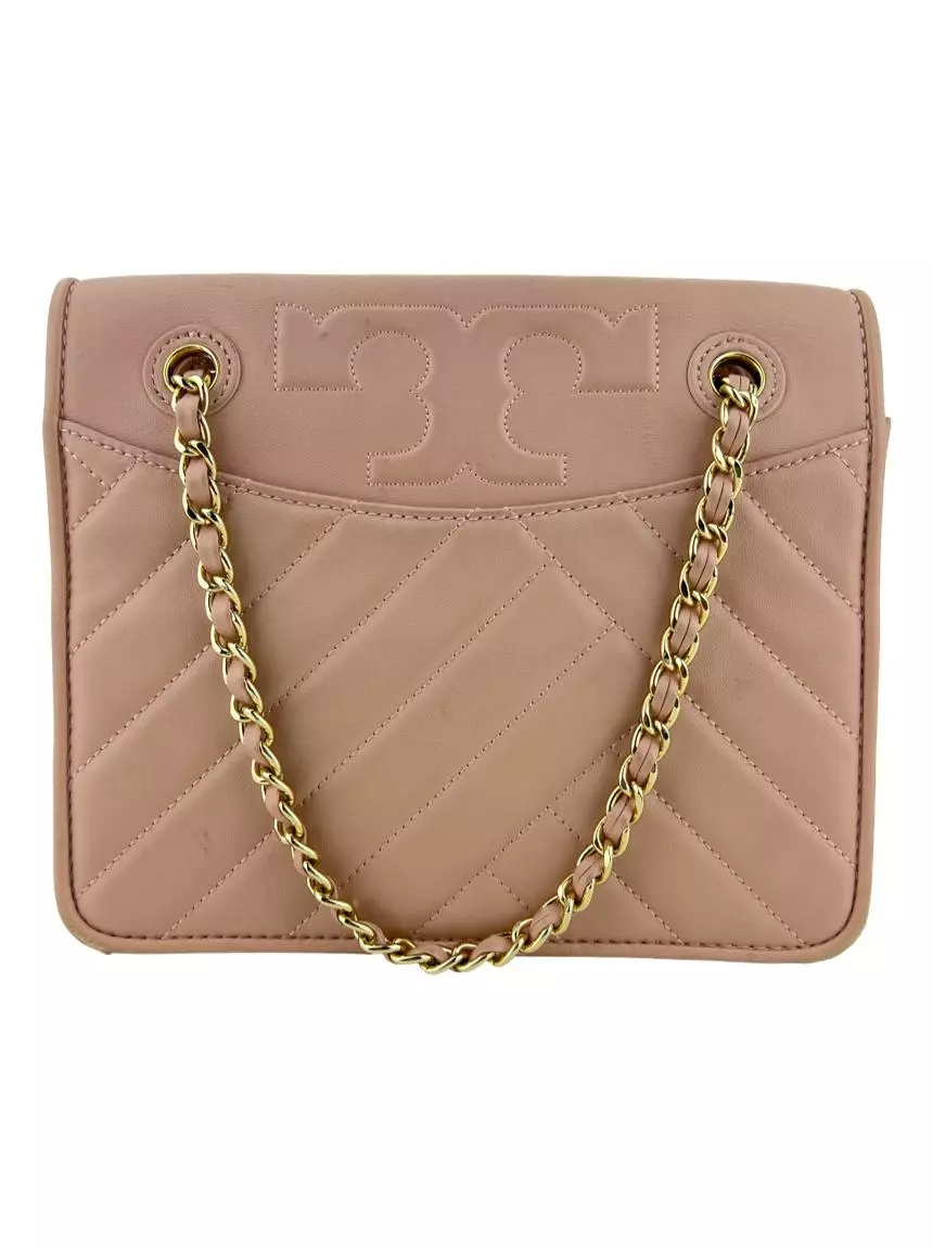 Bolsa com Alca Tory Burch Fleming Couro Rosa Original Etiqueta Unica