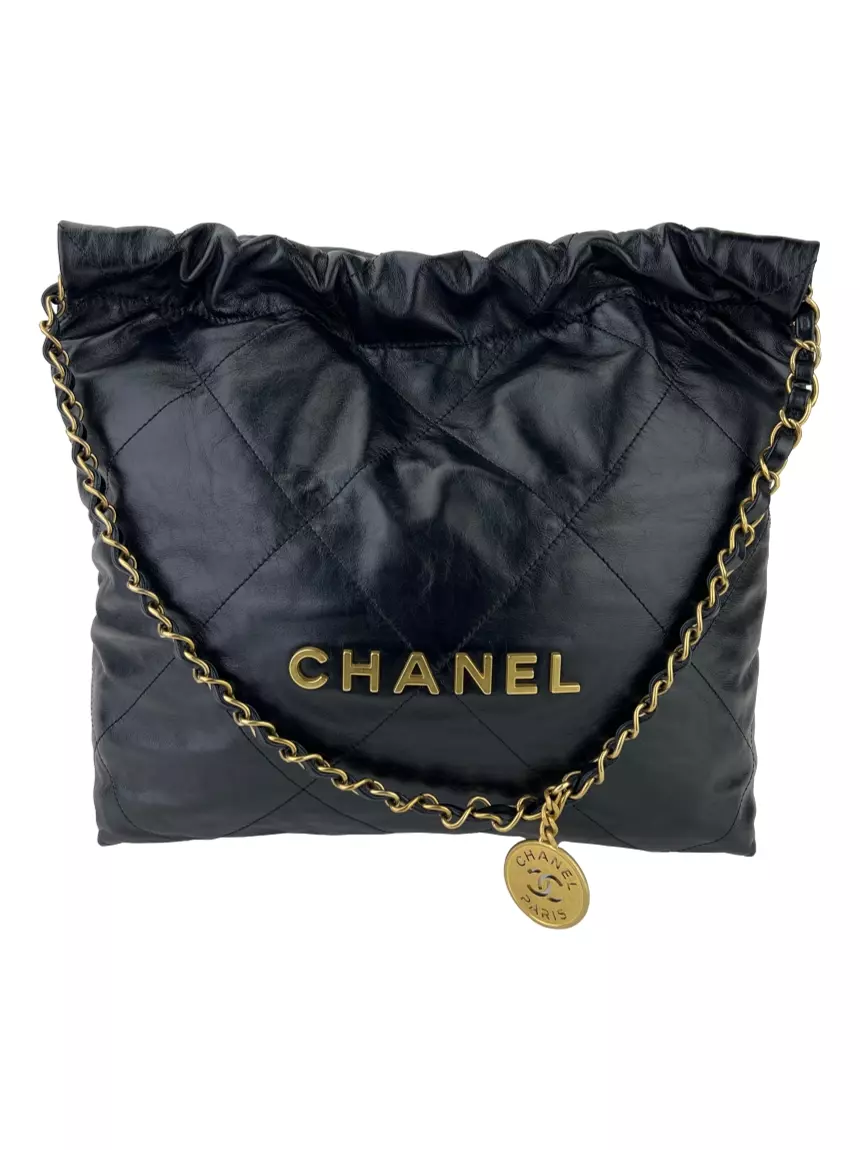 Bolsa Hobo Chanel 22 Quilted Preta - NC572 Original | Etiqueta Única