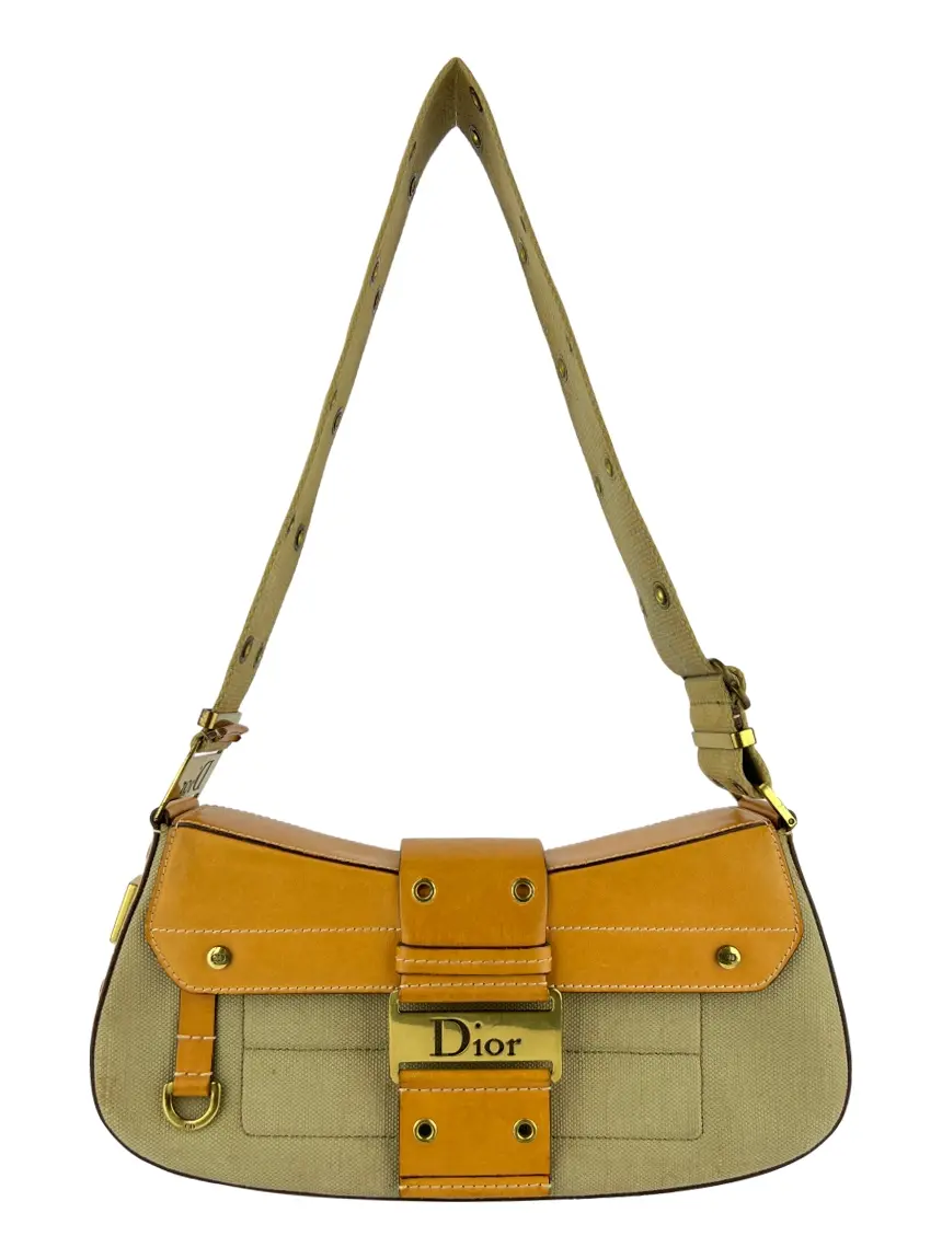 Bolsa Hobo Christian Dior Street Chic Columbus Canvas Bege