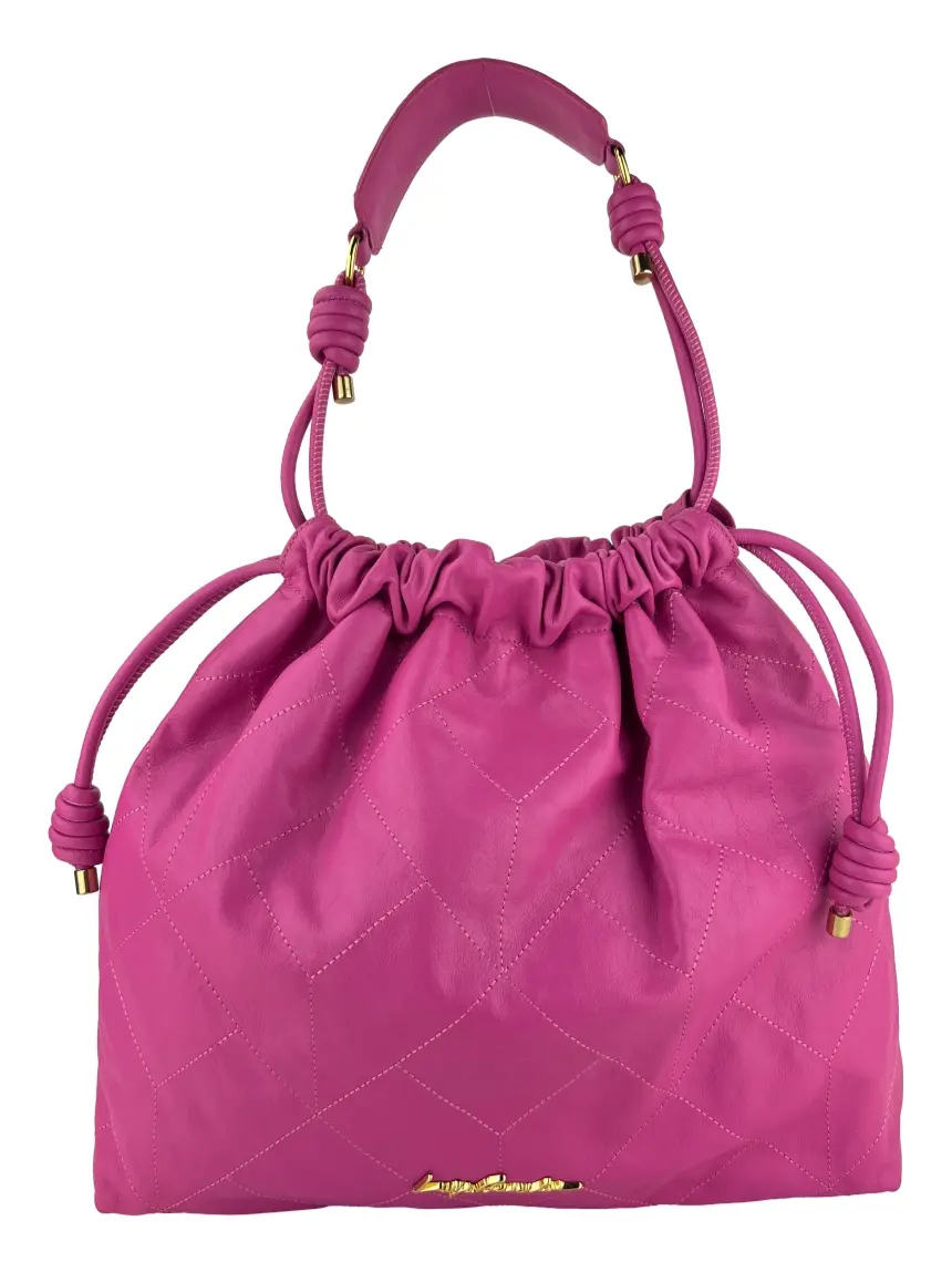 Bolsa Hobo Luiza Barcelos Couro Rosa - QOV94 Original | Etiqueta Única