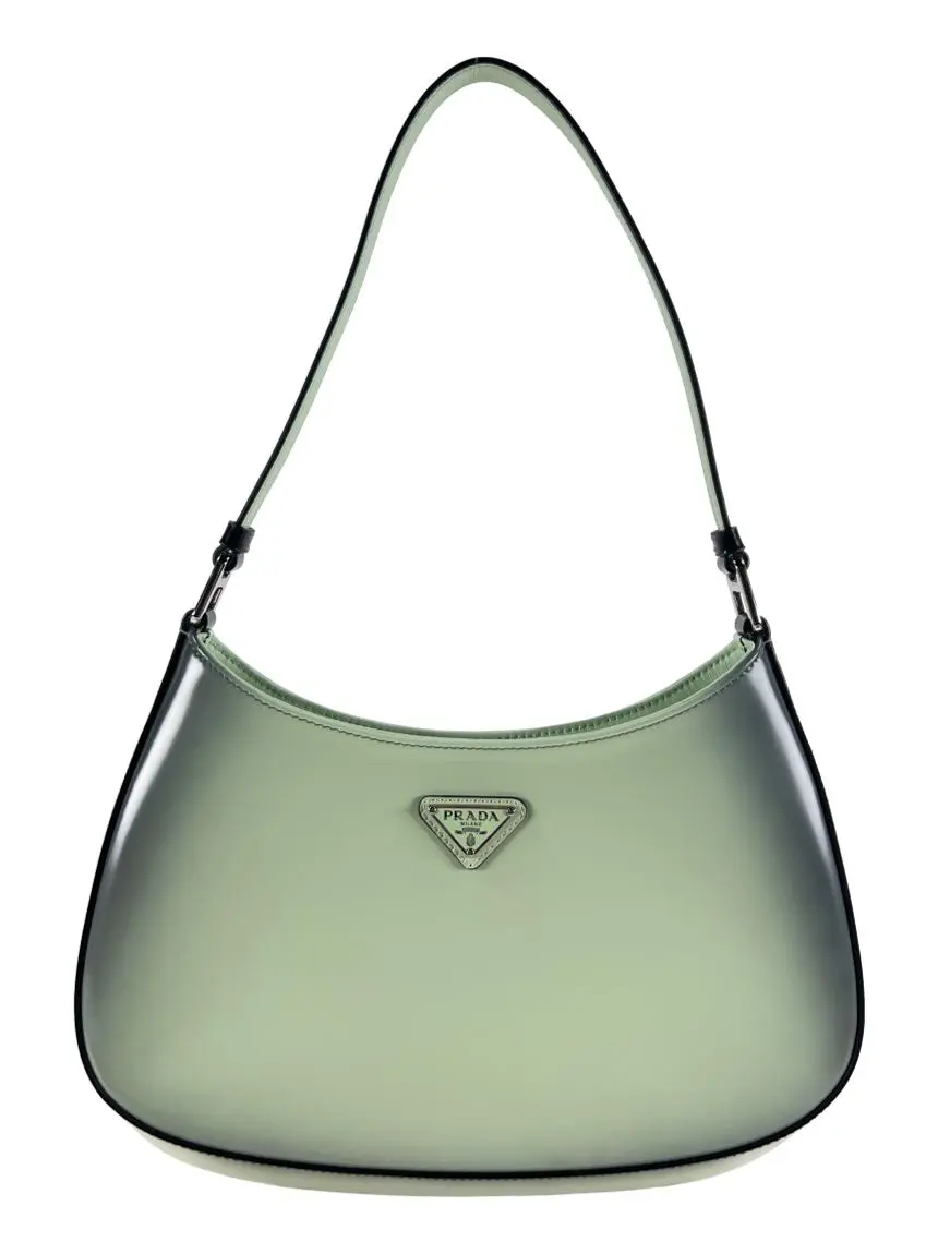 オリバーガル PRADA 60cm×41cm Bolsa Hobo Prada Cleo Spazzolato Gradient Acqua - CVAL5 Original