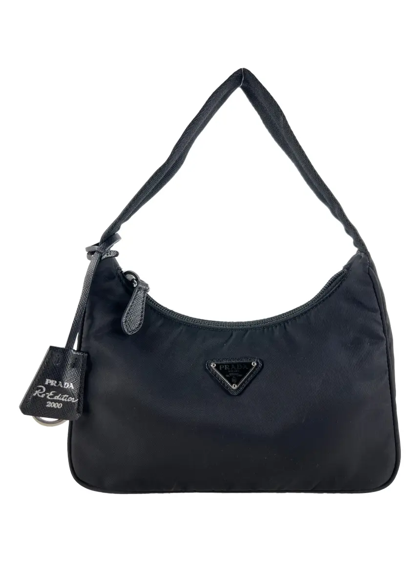 Bolsa Hobo Prada Re-Edition 2000 Nylon Preta - DEHK2 Original