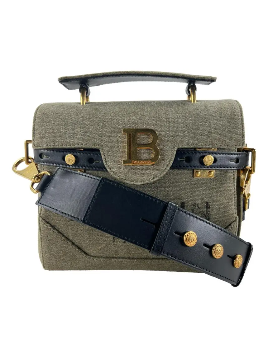 Bolsa Tiracolo Balmain B-buzz 23 Canvas Verde - CVXO1 Original
