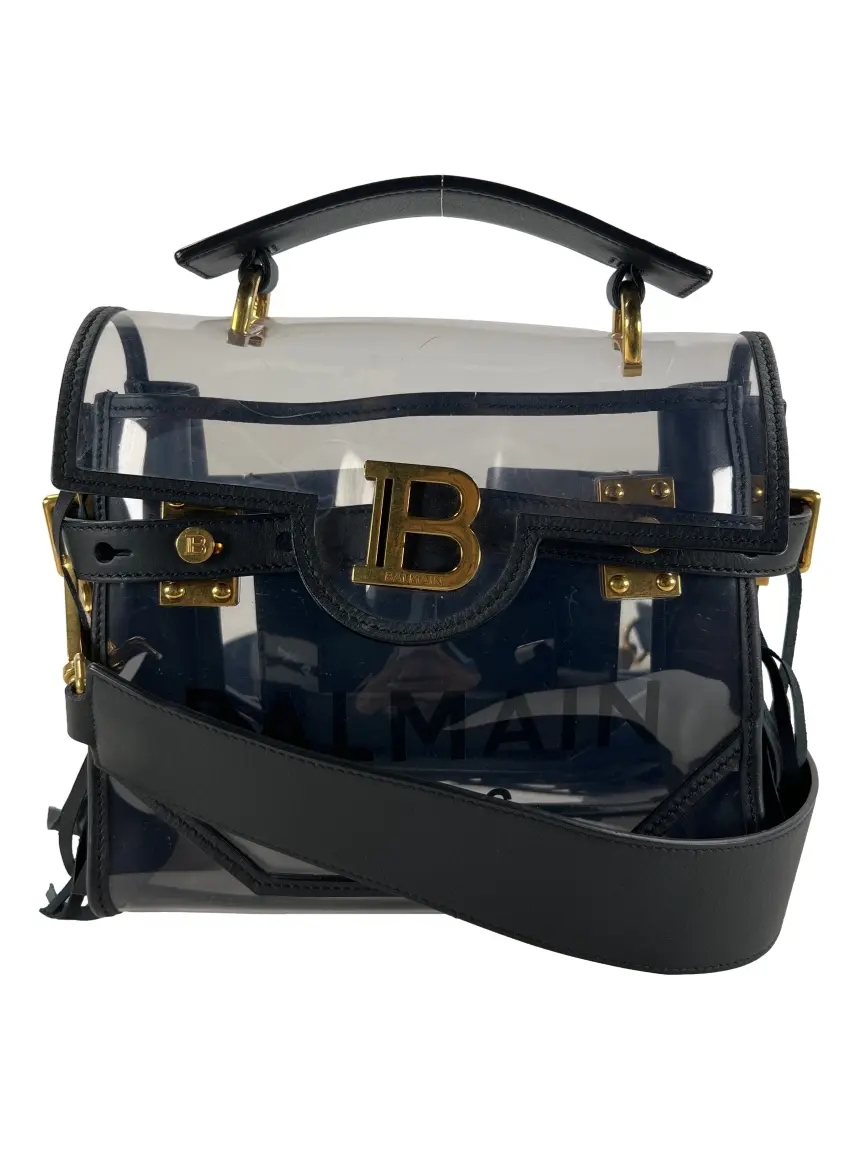 Bolsa Tiracolo Balmain B-Buzz 23 PVC Preta CXGZ6