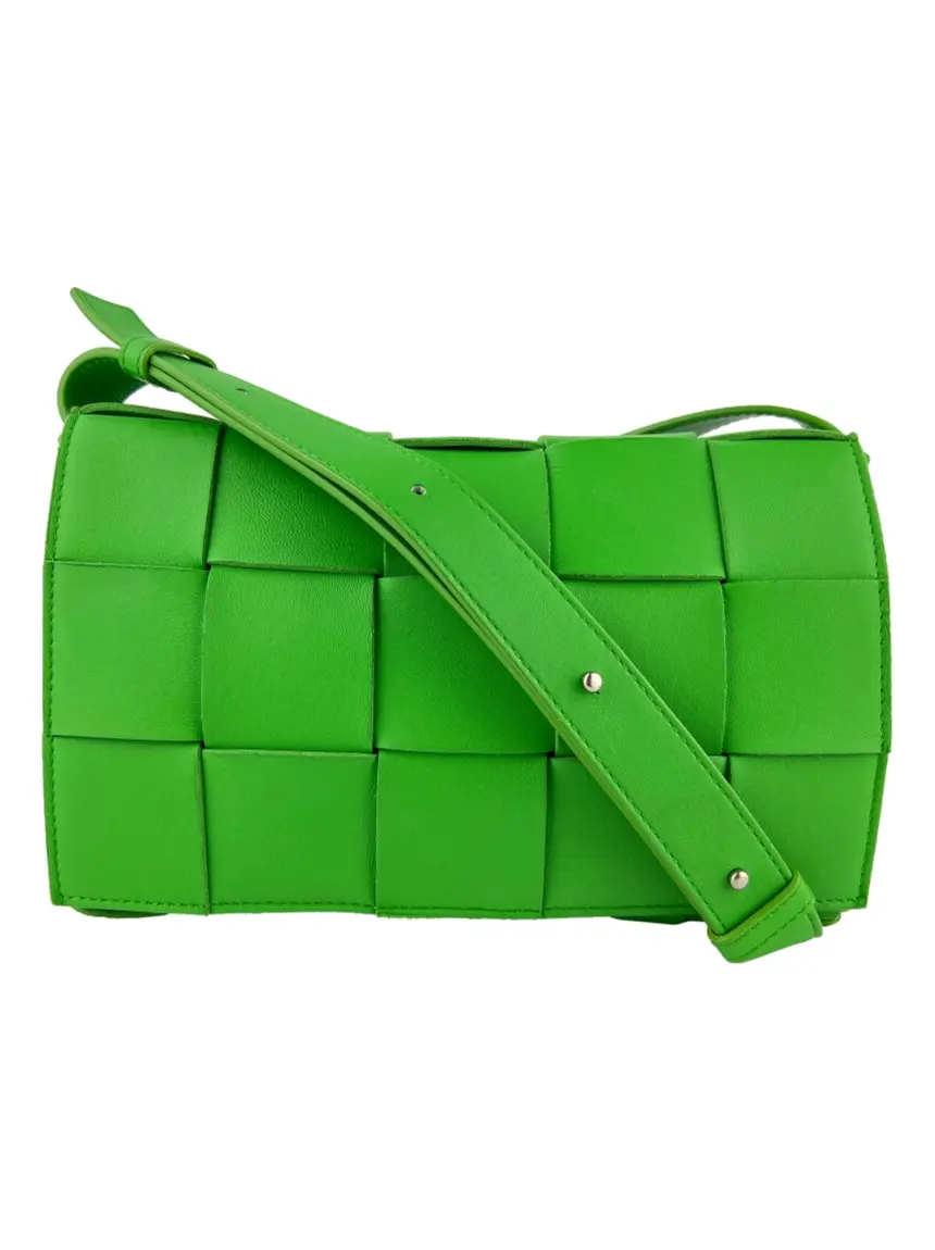 Bolsa Tiracolo Bottega Veneta Cassete Maxi Intrecciato Verde
