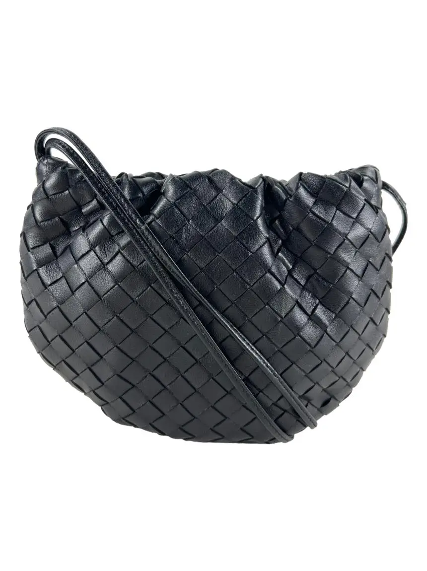 Bolsa Tiracolo Bottega Veneta Intrecciato Bulb Small Preta - DBML1