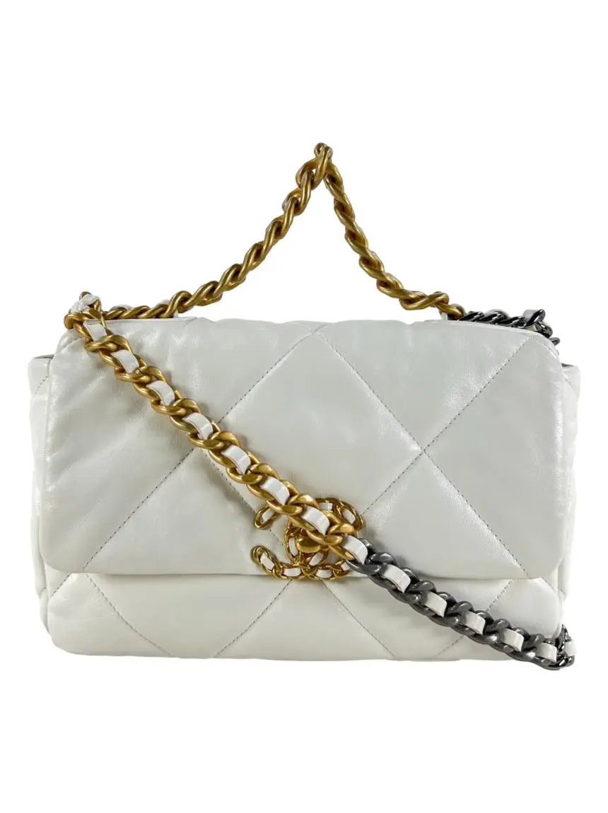 Bolsa Tiracolo Chanel 19 Flap Branco - OAD9 Original | Etiqueta Única