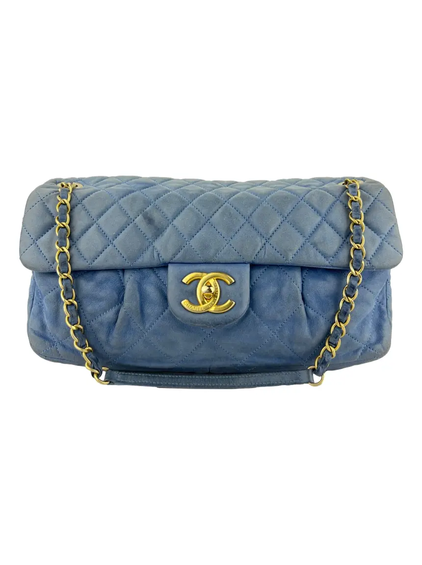 CHANEL ブルーキルティングバッグ ブルー キャンバス ショルダーバッグ ドーヴィルGM シャネル CHANEL バッグ