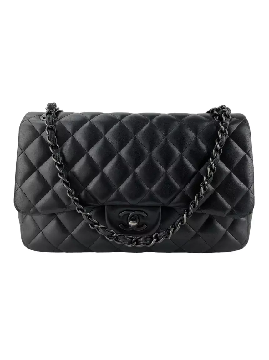 Bolsa Chanel Double Flap Jumbo Preta