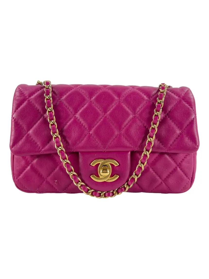 Bolsa Tiracolo Chanel Mini Square Pearl Crush Rosa - CXKO2