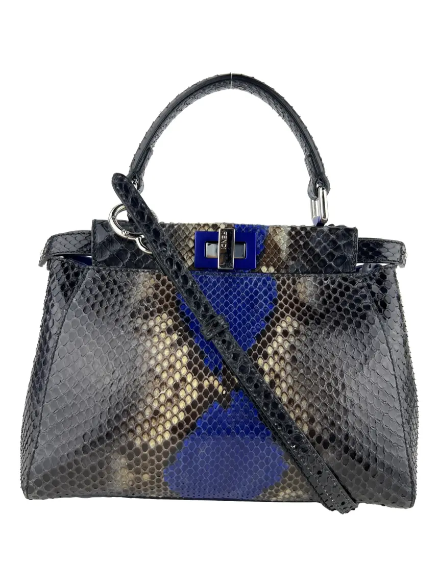 Bolsa Tiracolo Fendi Peekaboo Mini Python Multicolor - FLX559