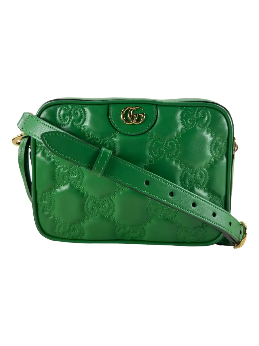 GUCCI　カバン Bolsa Tiracolo Gucci Camera GG Matelassê Verde - DESJ2 Original