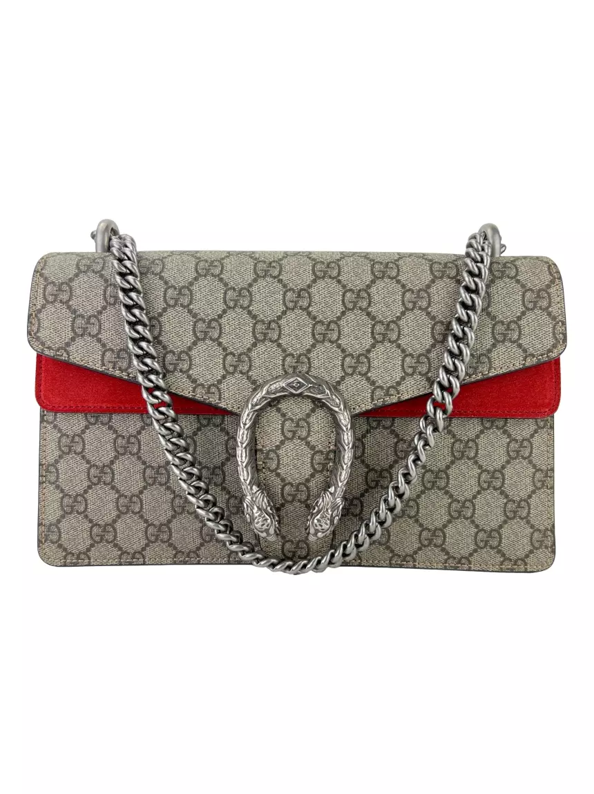 Bolsa Tiracolo Gucci Dionysus GG Supreme Vermelha - IXW6 Original