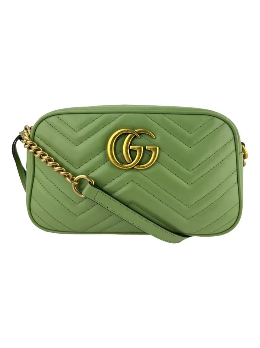 Bolsa Tiracolo Gucci Marmont GG Chevron Verde - CGLN41 Original