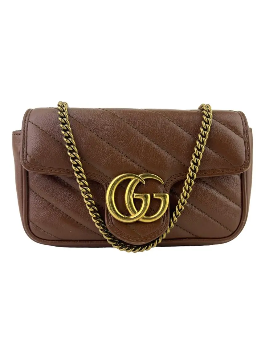 Bolsa Tiracolo Gucci Marmont GG Super Mini Marrom - CJHL3 Original